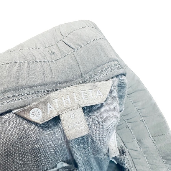 Athleta Cabo Linen Jogger Pants In Osprey Gray 0 - Picture 3 of 8